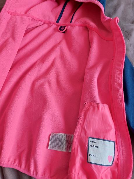 Softshelka riflovomodra s ružovým lemovanim, kiki&koko,122