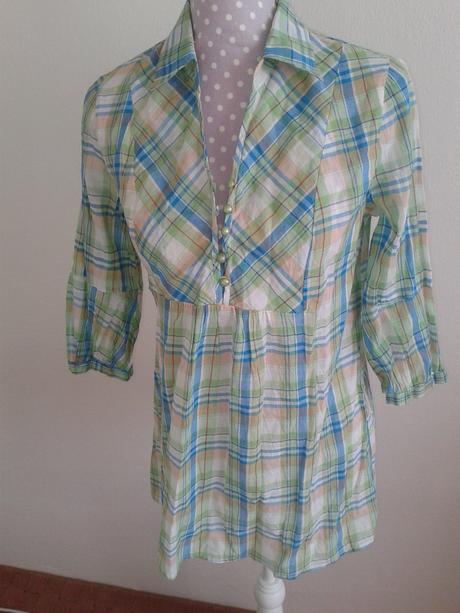 Dlhšia károvaná ľahká košeľa veľ. s, s