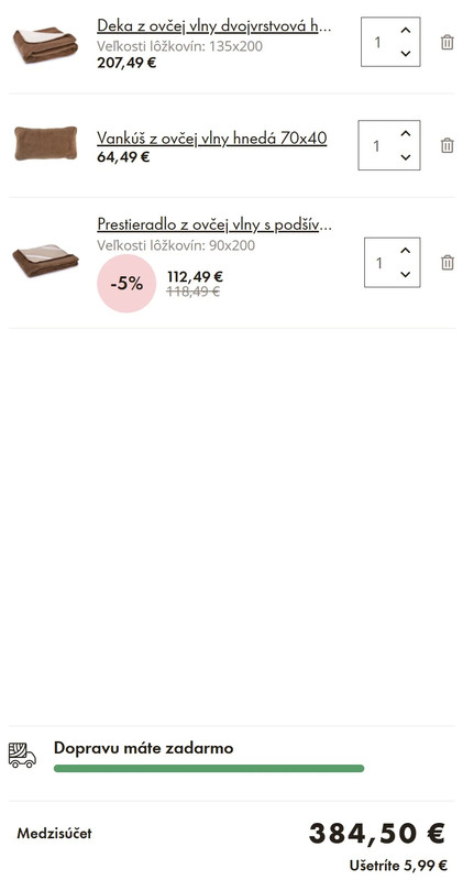 Merino posteľná súprava z ovčej vlny vlnka/ovečkár, 