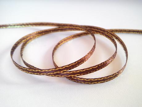 Stuha lurexová 3 mm hnedá, 