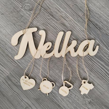 Meno s údajmi o narodení dieťatka, 