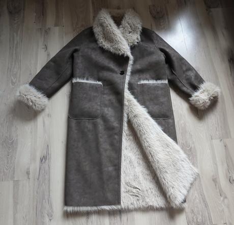 Teplý kožušinový kabát zara, zara,s