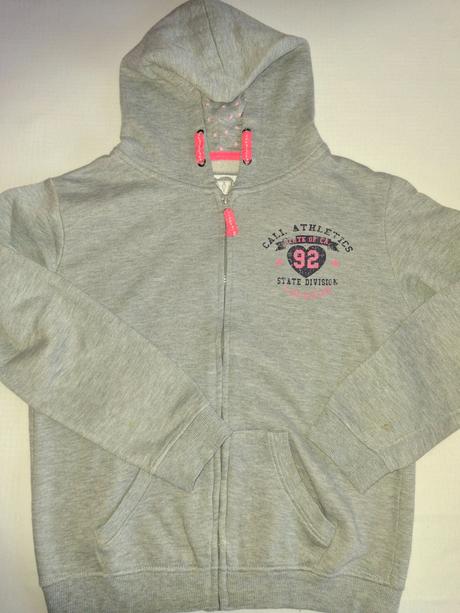 Dievčenská šedá mikina s kapucňou., 158