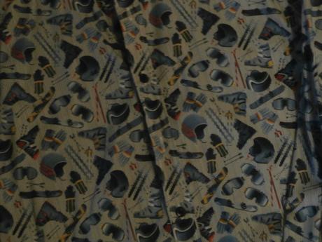 Modrá košeľa s lyžiarskymi motívmi, l