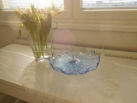 Veľká misa lisované sklo retro-top top stav,, 