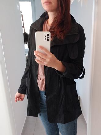 Cierny jarny kabat xs s, s