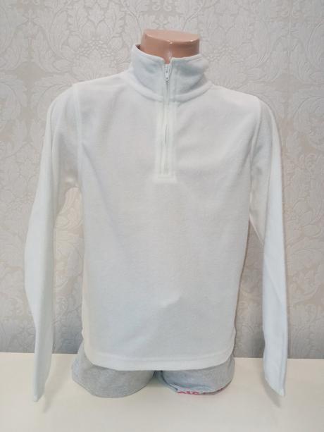 Chlapčenská biela flísová mikina (5-6r.), ovs,116