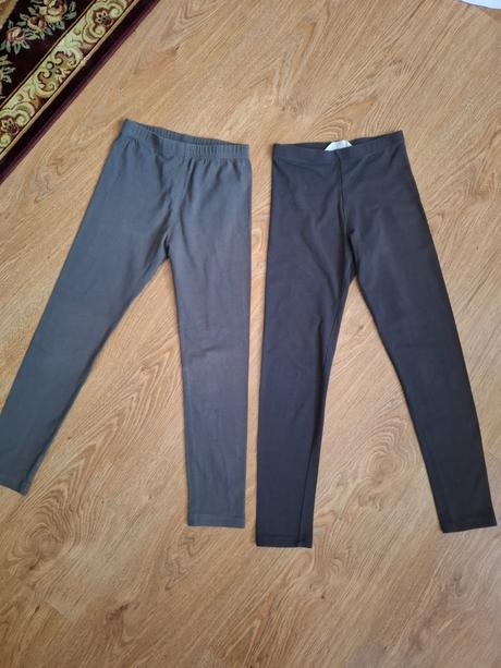 2 x legínky top stav, h&m,128