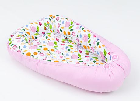 Obojstranné hniezdo pre bábätká s výstužou-ružová, šírka (cm): 60,dĺžka (cm): 90