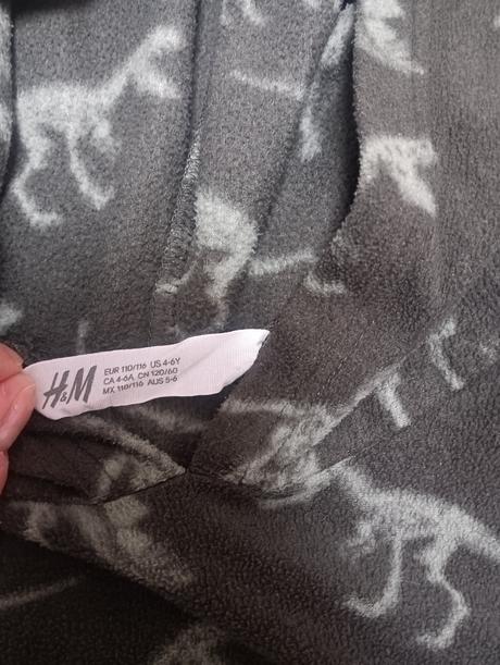 Flisová mikina dinosaury, h&m,110
