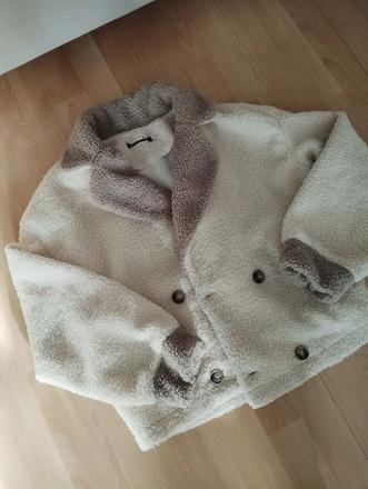 Krémový teddy kabát / sherpa kabát, m
