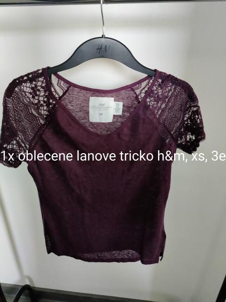 Ľanové tricko h&m, h&m,xs