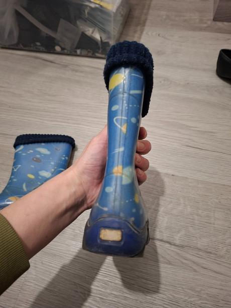 Modré gumové čižmy s vložkou, demar,26