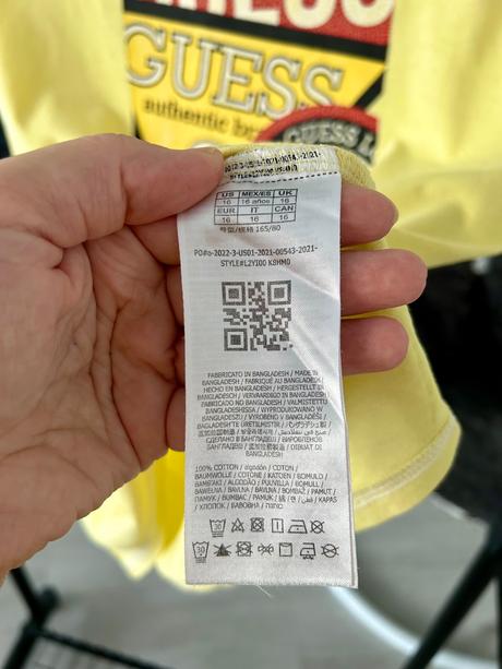 Krásne štýlové bledožlté tričko guess, guess,164