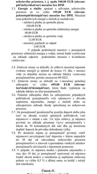 Je táto nájomná zmluva prevádzky v poriadku?