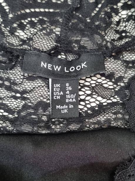Čierny čipkovaný top č.36, new look,36