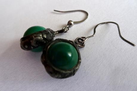 Náušnice malachit, 