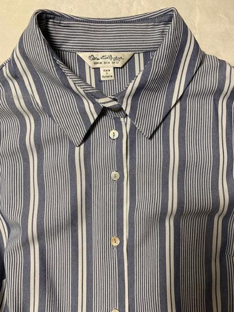 Dlhšia pásikavá košeľová blúzka na uviazanie, l / m