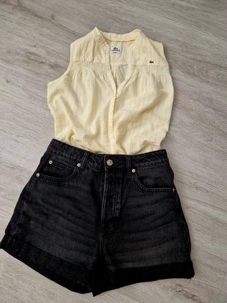 Žltá bavlnená košeľa lacoste, lacoste,s