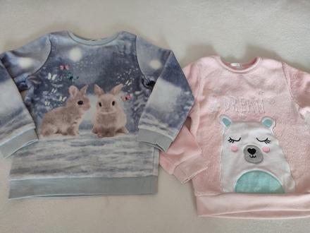 Plyšový pulóver so zajačikmi, h&m,110