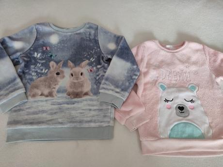 Plyšový pulóver so zajačikmi, h&m,110