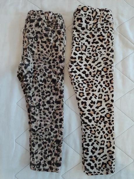 Nohavice menčestraky elastické leo vzor, h&m,92