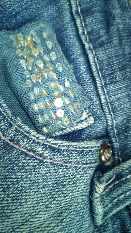 3/4 riflove kratasy denim 140/146/152/158, h&m,146