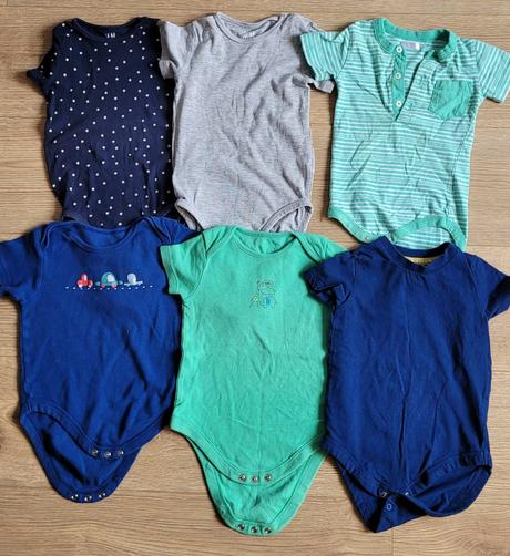 Body s krátkym rukávom 6ks, h&m,86