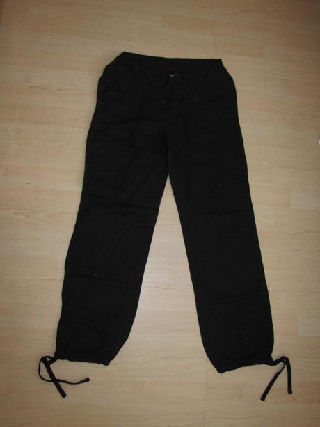 Ľanové tehotenské nohavice, h&m,38