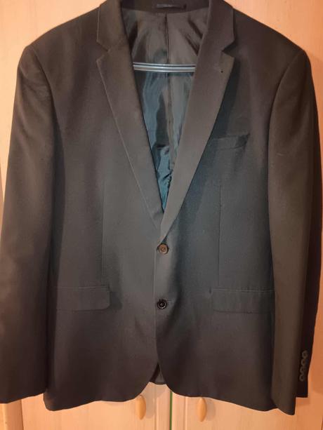 Čierny komplet sako+nohavice f&f super stav, f&f,<50 / 50 / xl