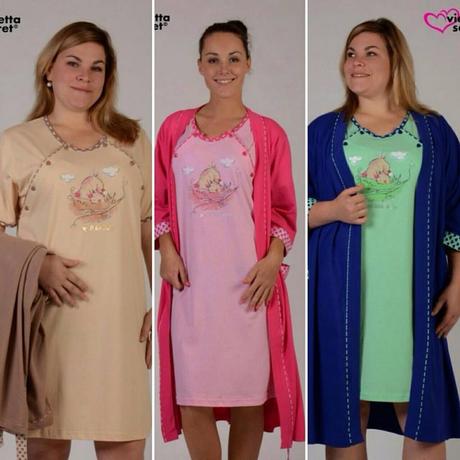 Materská nočná košieľka so županom, vienetta secret,l / m / s / xl / xxl