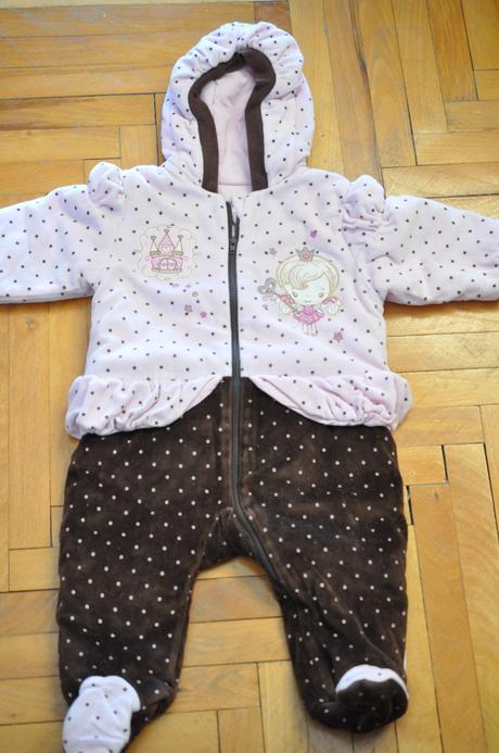 Dievčenská hrubá kombinéza na zimu do kočíka, 62