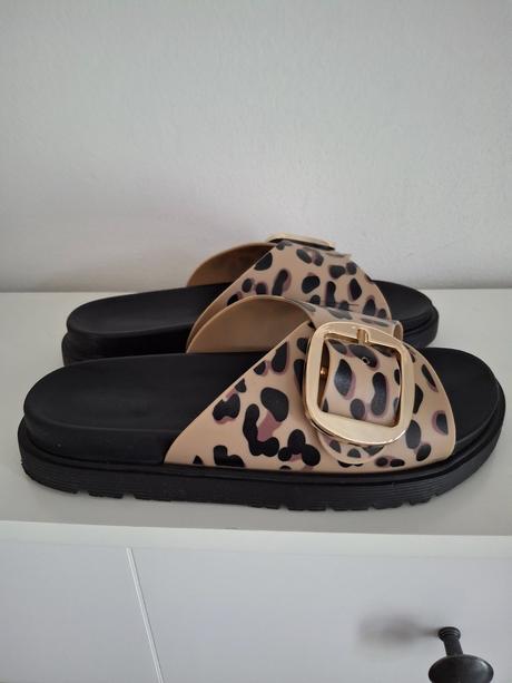 Leopardie trendy pohodlné šlapky - vsuvky, 38