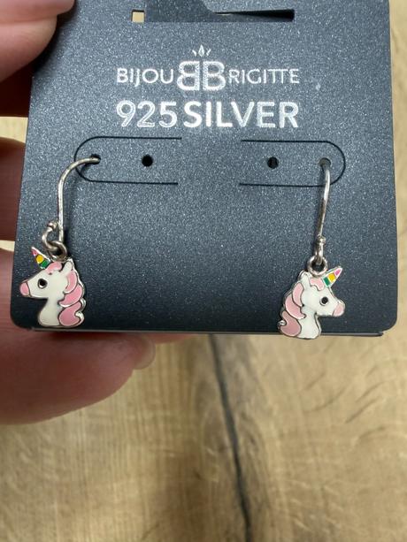 Nové dievčenské strieborné náušnice unicorn  bijou, bijou brigitte