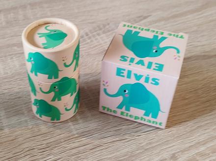 Puzzle krabička slon + pastelky, 