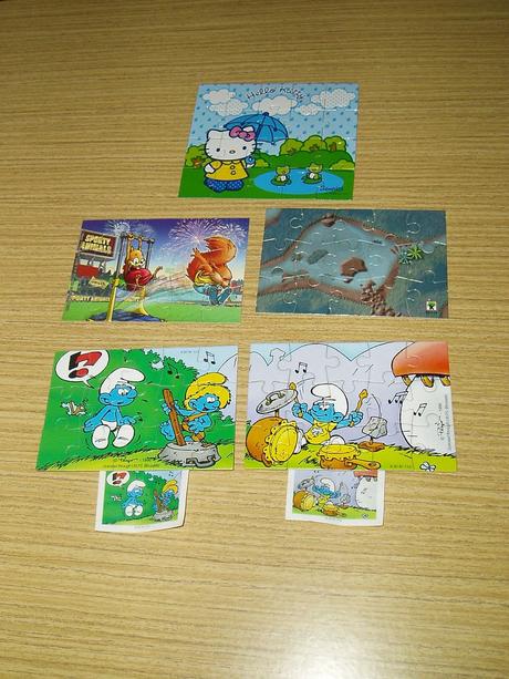 2 x puzzle + 5 x puzzle z kinderok, 