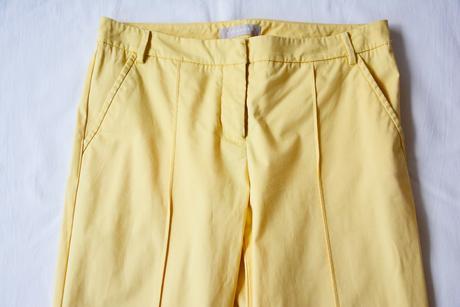 Prémiové žlté chino nohavice stefanel, 38