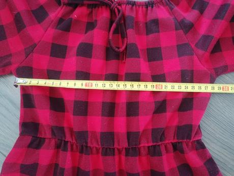 Červené károvane šaty 122/128, 122