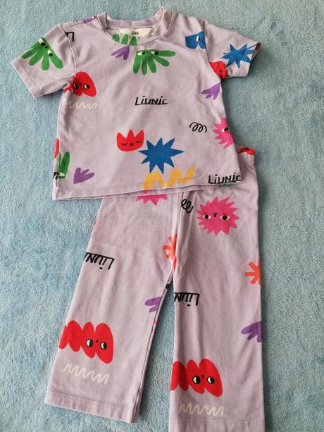 Fialový kompletik, h&m,80