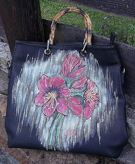 Handmade, ručne maľovaná kabelka 45,