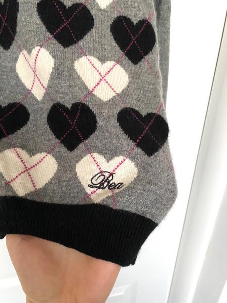 Kašmírový sveter so srdiečkami, m