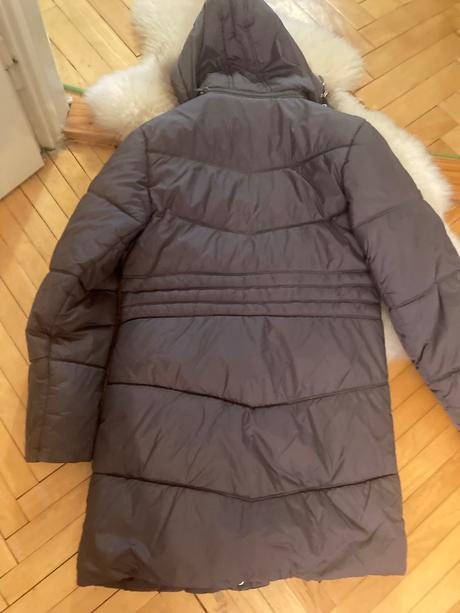 Bunda - vetrovka s kapucňou a kožušinou, 164