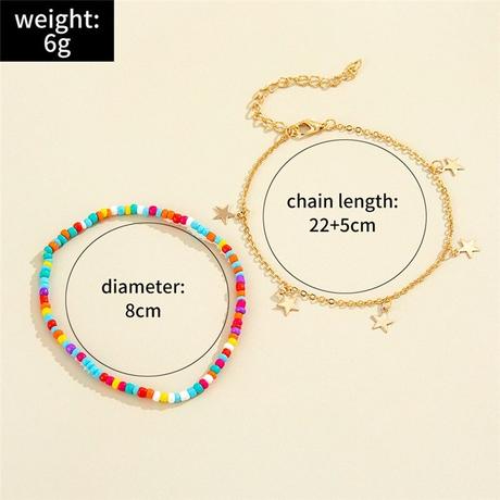 Náramky na nohu hviezdicky rainbow,