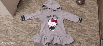 Nádherné teplé mikinové šaty hello kitty, c&a,98