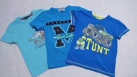 Detské modré tričká 3 ks 98/104, 98