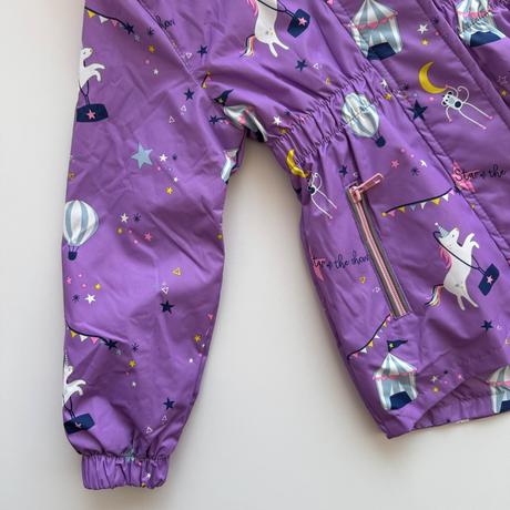 Dievčenská prechodná bunda unicorn fialová, 116