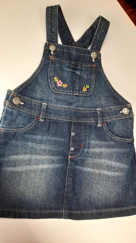 Riflová suknička na traky, h&m,86