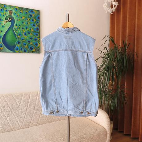 Štýlová vintage džínsová vesta little big, xl