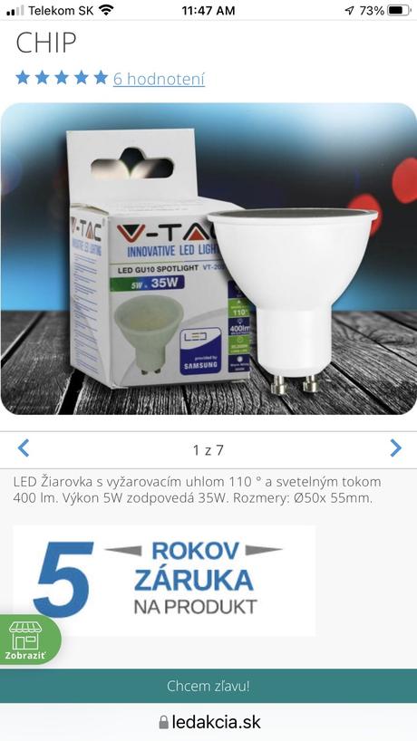 Led žiarovky 5w denná teplá farba, 