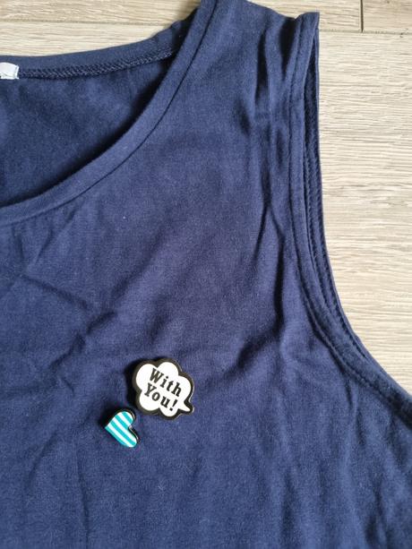 Nový tmavomodrý crop-top so strapcami, l